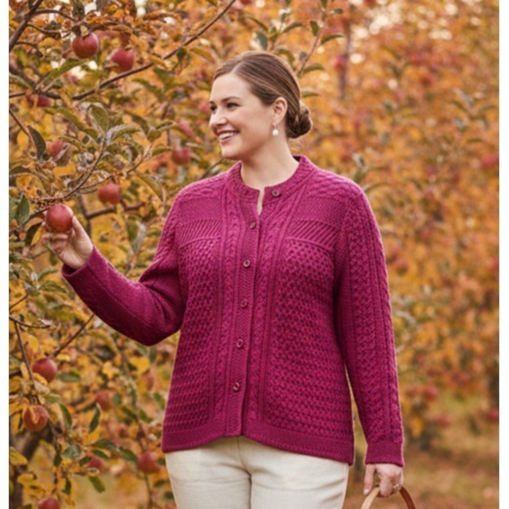 LL Bean Womens Elevated Casual Fisherman Cardigan Sweater Size XL Everyday Chic